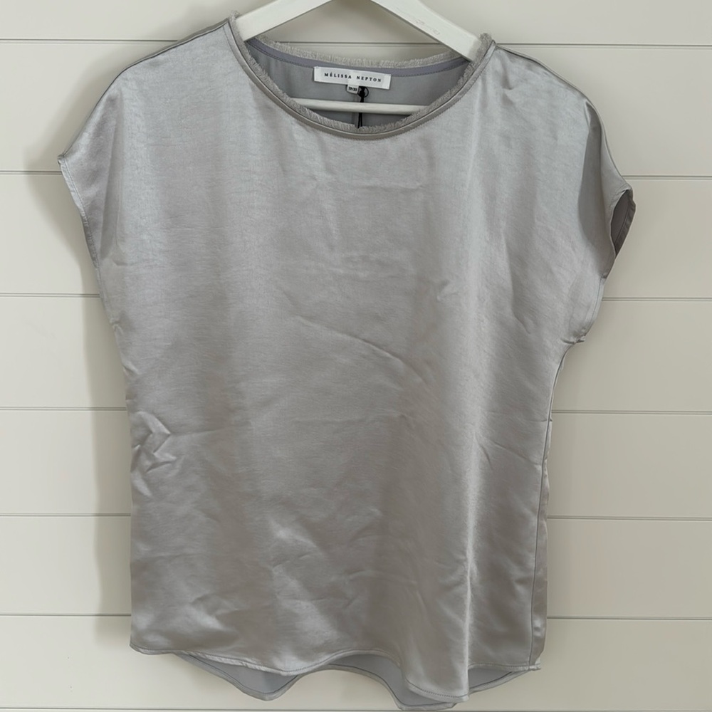 NEW Melissa Nepton Satin Crew Neck Tee